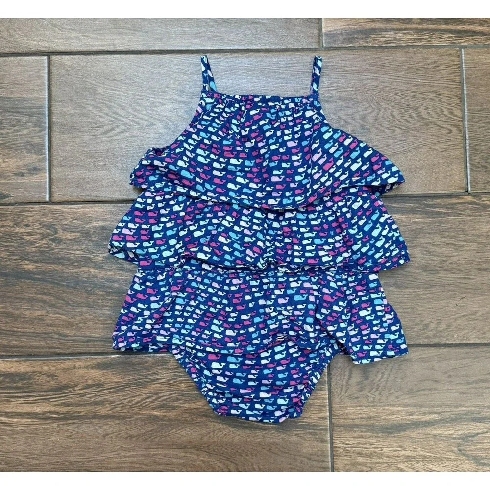 Vineyard Vines Target Baby One Piece Tank Sleeveless Whales Cotton Size 12M